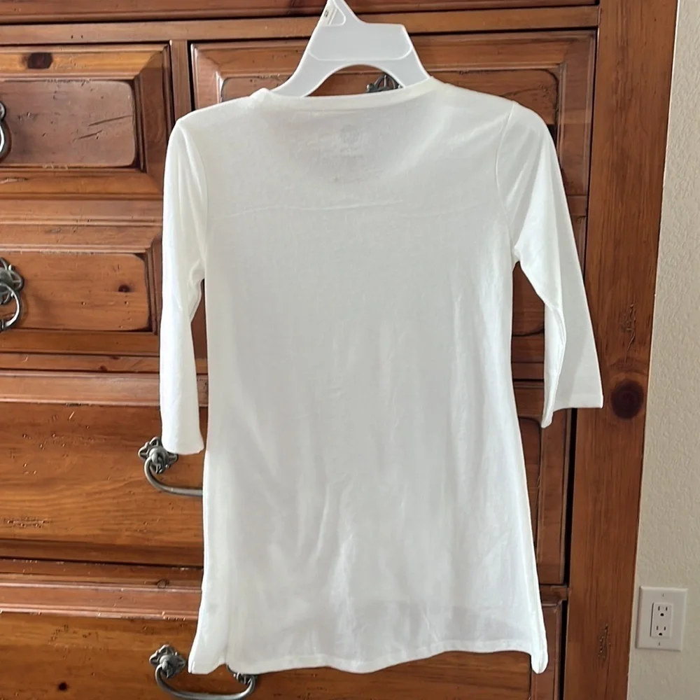 Total Girl white tunic with Good Vibes on front size 10/12 NWOT